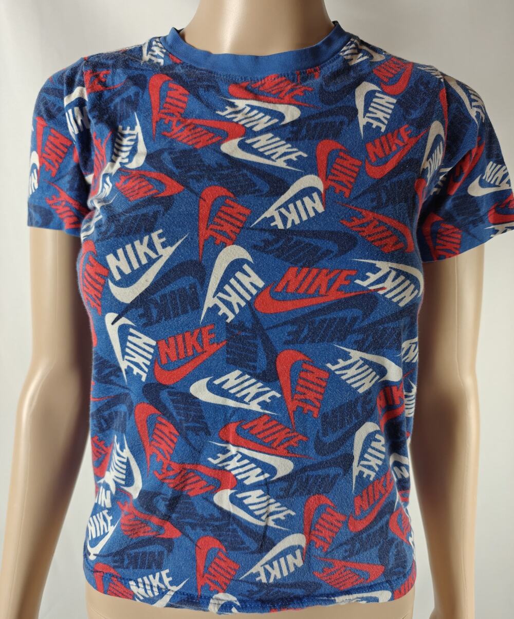 Womens Nike T Shirt Blue Red White Size M